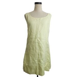 NWT Madewell Yellow Cross-Back A-Line Mini Dress in Linen 6